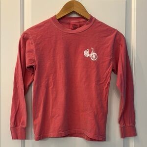 Girls Alys Beach Bike Club Youth Med Pink Sleeve Shirt with Bicycle Print